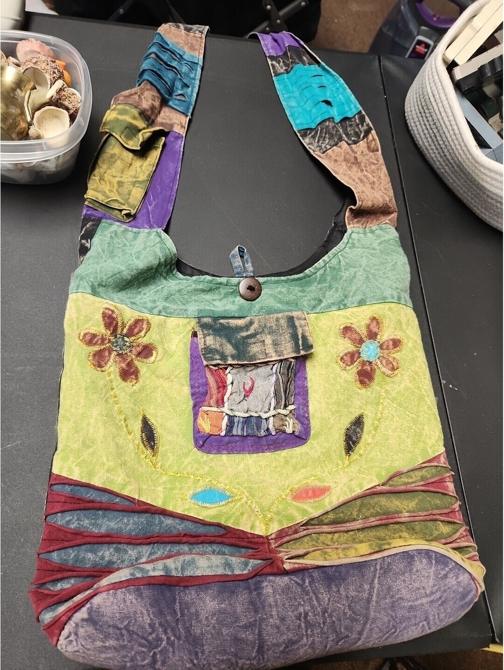 Himalaya handcraft green shoulder bag zip top hippie hobo boho Bag